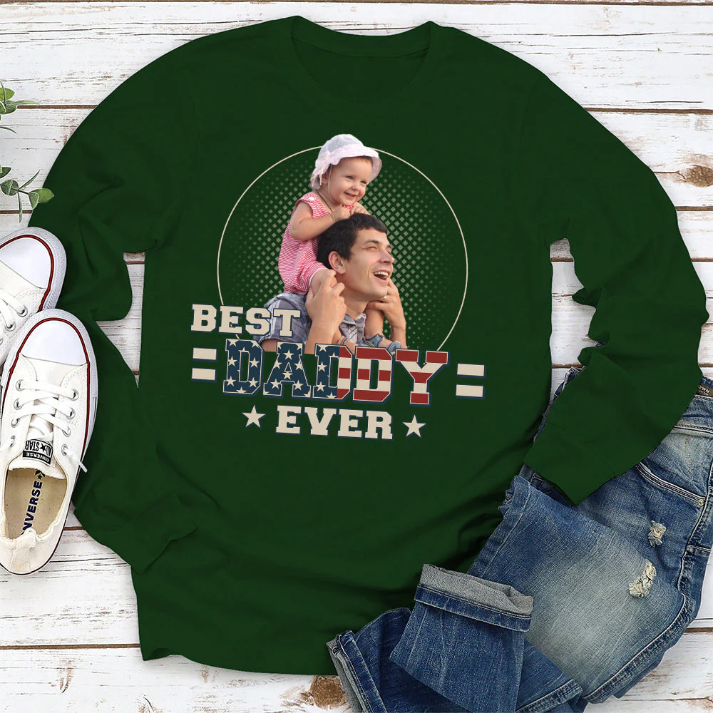 Custom Photo Best Dad Ever - Personalized Custom Shirt - Image 3