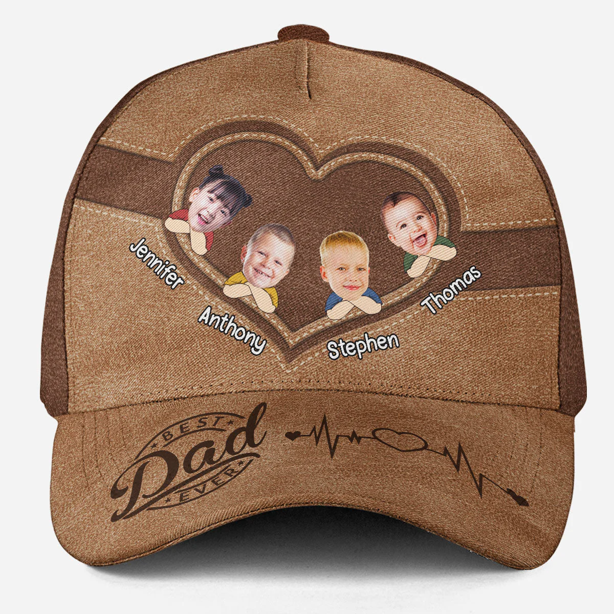 Custom Photo Best Papa Ever - Personalized Classic Cap