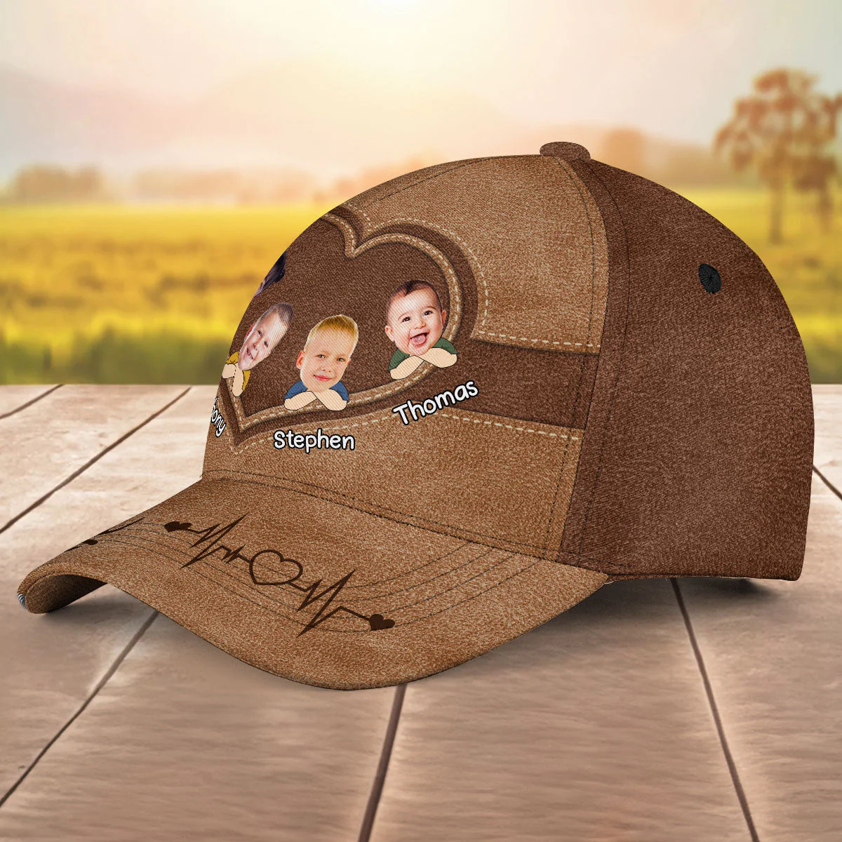 Custom Photo Best Papa Ever - Personalized Classic Cap - Image 4