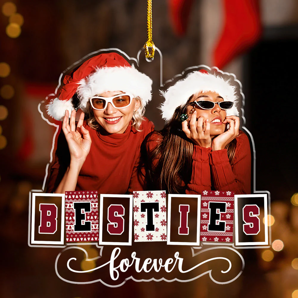 Custom Photo Bestie Forever - Personalized Custom Acrylic Ornament - Image 4