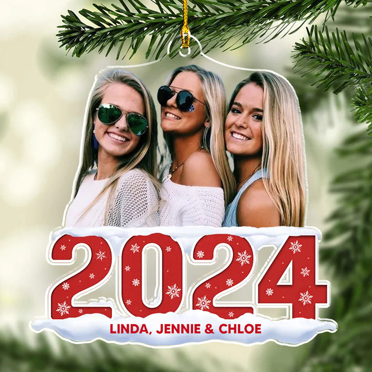 Custom Photo Bestie Sister - Personalized Custom Acrylic Ornament - Image 3