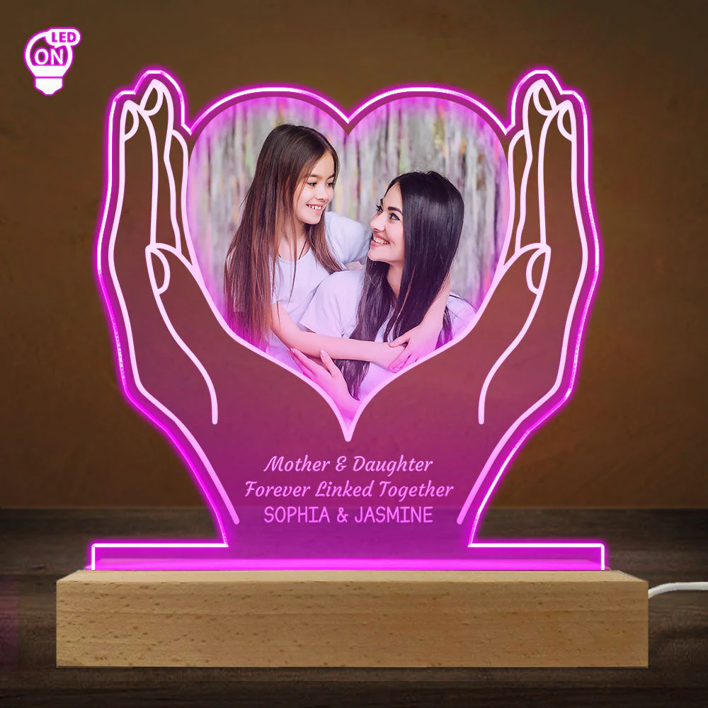 Custom Photo Cherished Heart - Personalized LED Light - Image 3