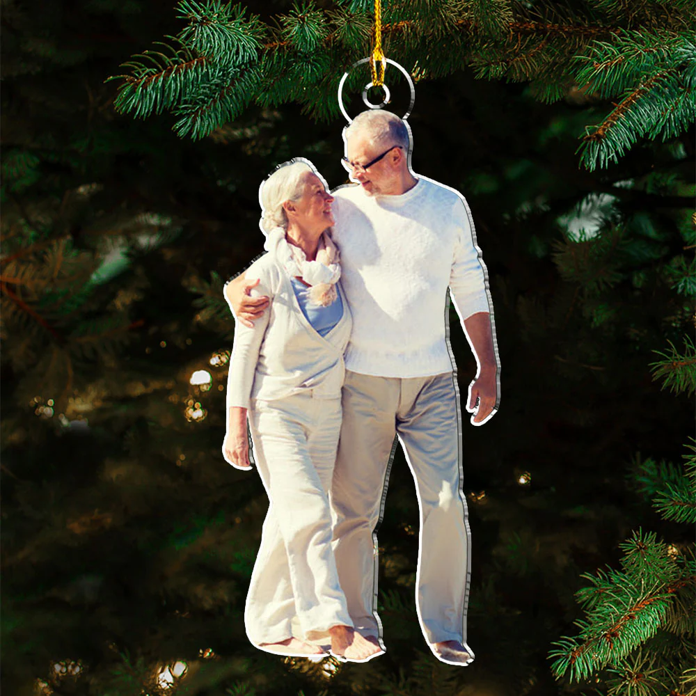 Custom Photo Couple - Personalized Custom Acrylic Ornament - Image 3