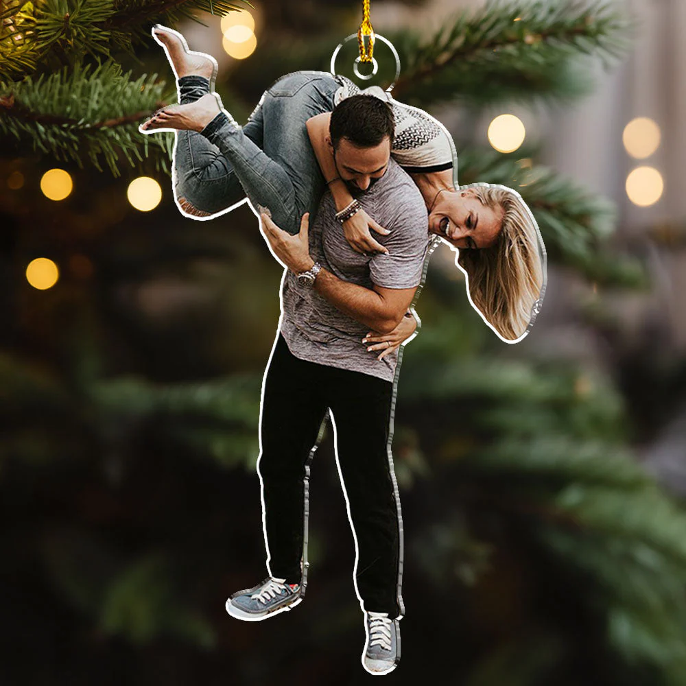 Custom Photo Couple - Personalized Custom Acrylic Ornament - Image 4