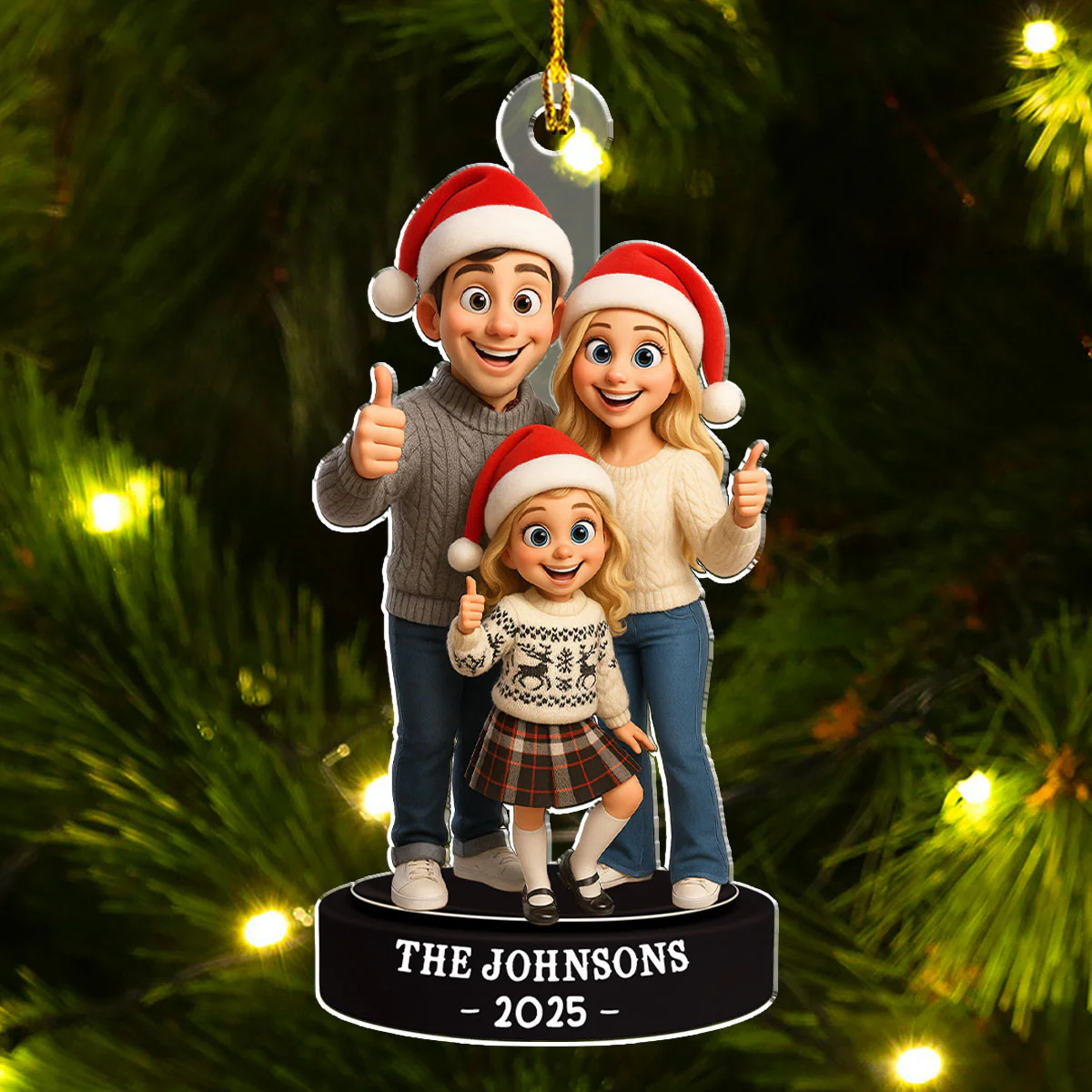 Custom Photo Family 2025 - Personalized Custom Acrylic Ornament - Image 4