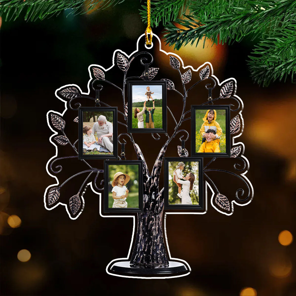 Custom Photo Family Tree  - Personalized Custom Acrylic Ornament - Image 2