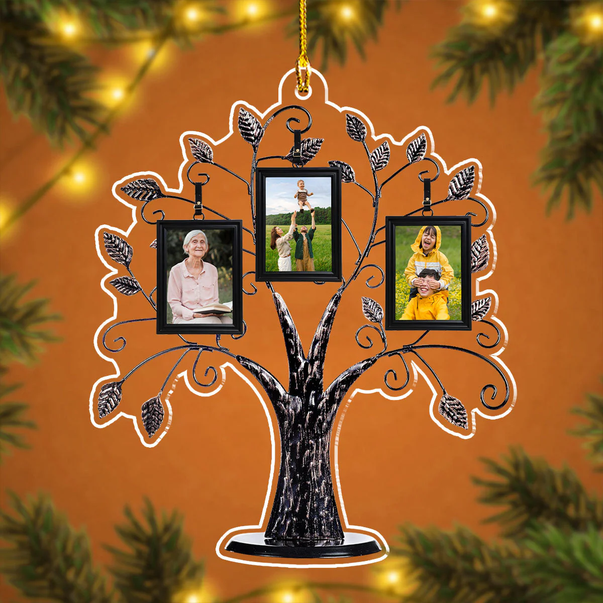 Custom Photo Family Tree  - Personalized Custom Acrylic Ornament - Image 3