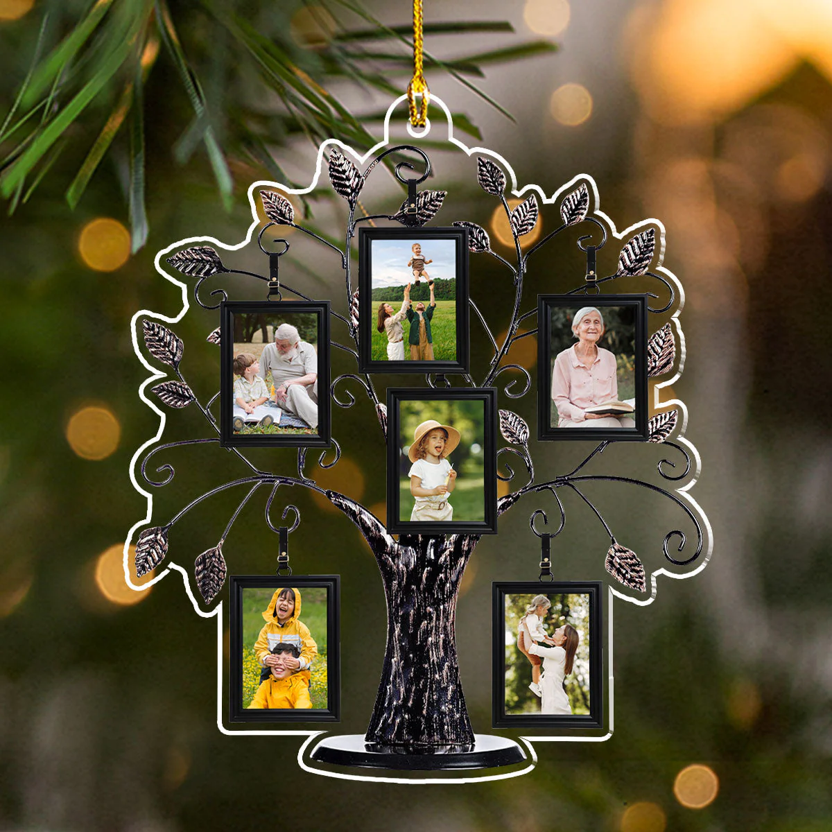 Custom Photo Family Tree  - Personalized Custom Acrylic Ornament - Image 4