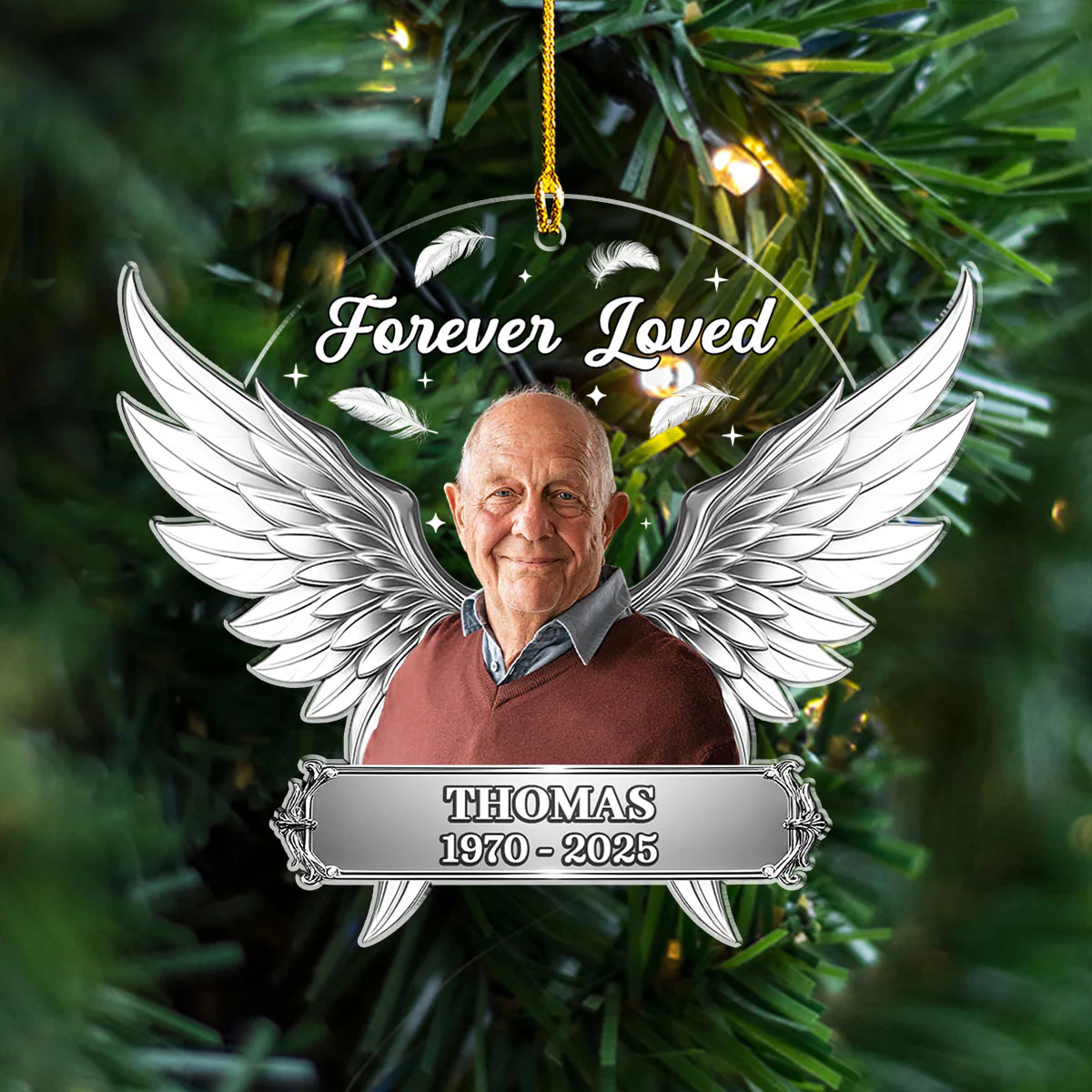 Custom Photo Forever Loved - Personalized Custom Acrylic Ornament - Image 3