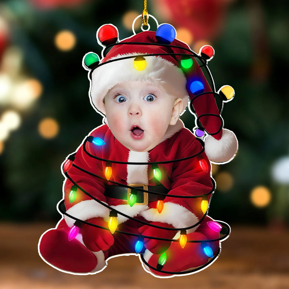 Custom Photo Funny Baby Merry Christmas - Personalized Custom Acrylic Ornament - Image 2