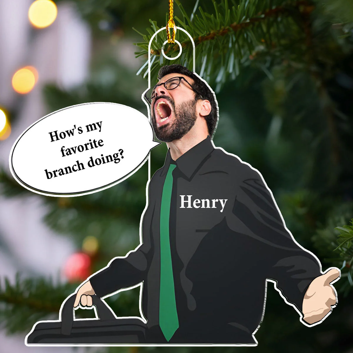 Custom Photo Funny Boss - Personalized Custom Acrylic Ornament - Image 2