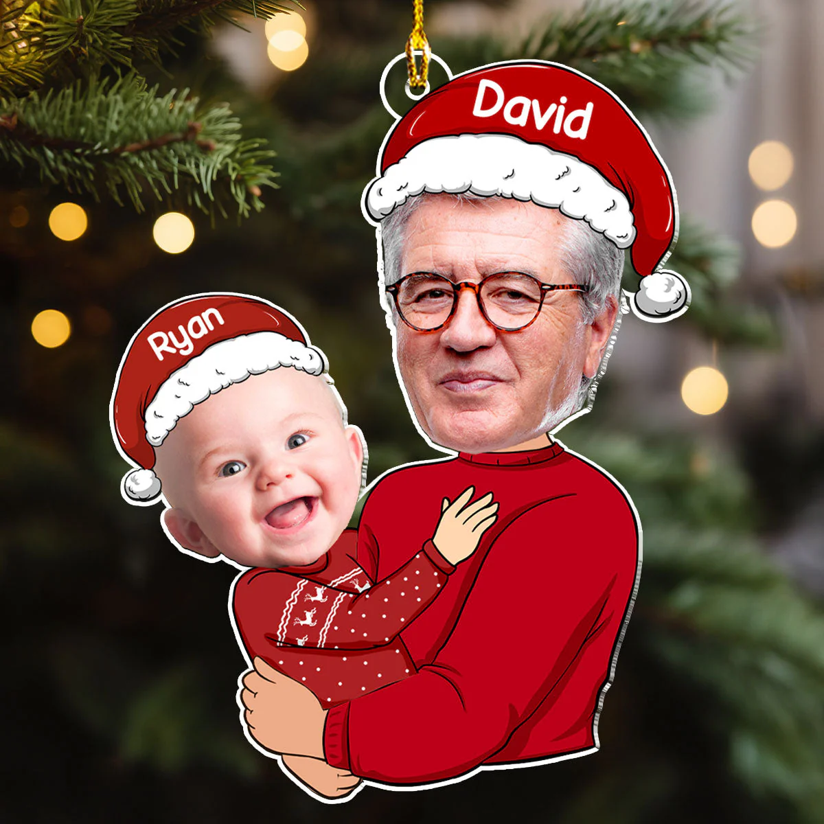 Custom Photo Funny Grandkid - Personalized Custom Acrylic Ornament - Image 3