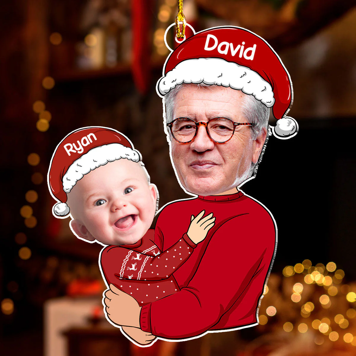Custom Photo Funny Grandkid - Personalized Custom Acrylic Ornament - Image 4