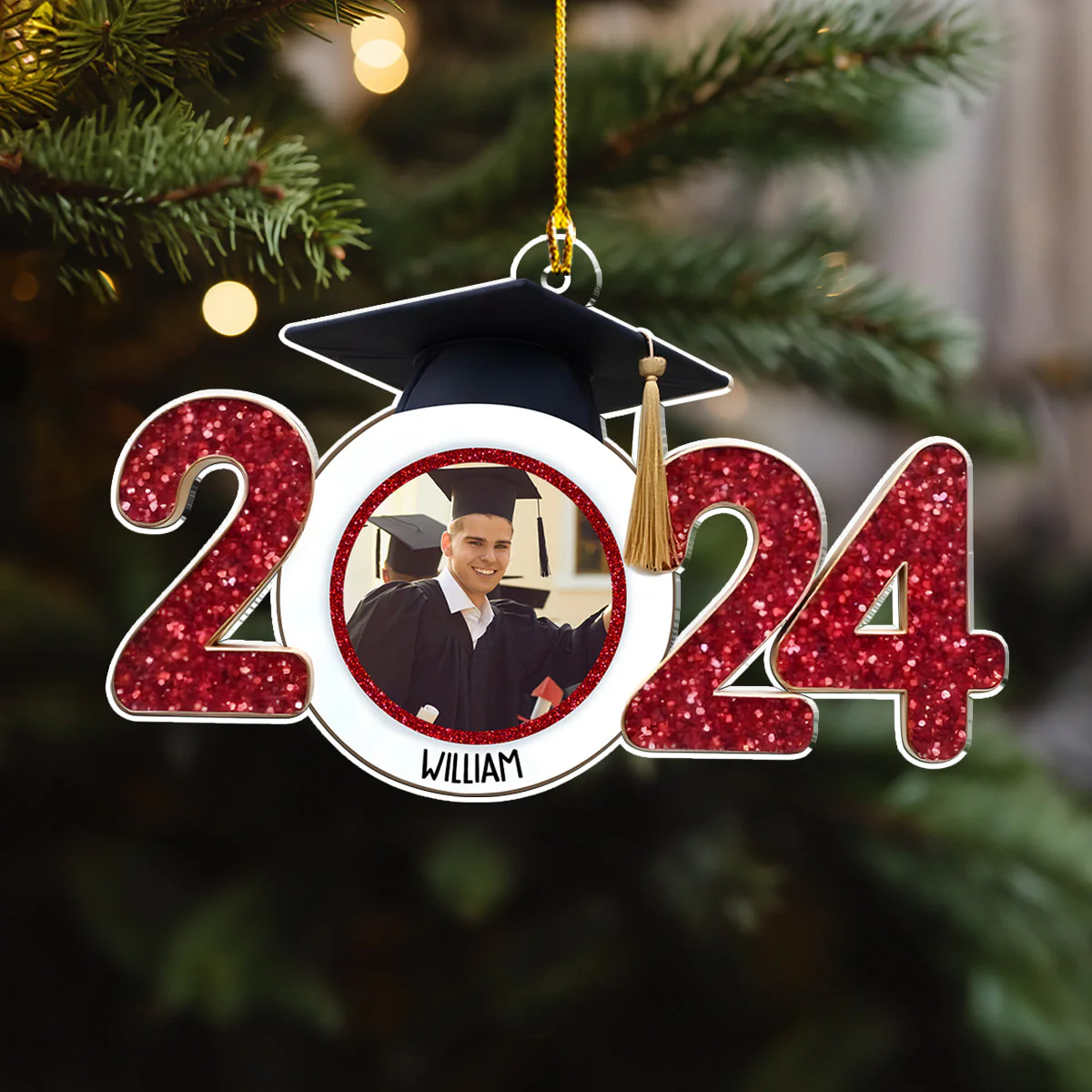 Custom Photo Happy Graduation - Personalized Custom Acrylic Ornament - Image 2