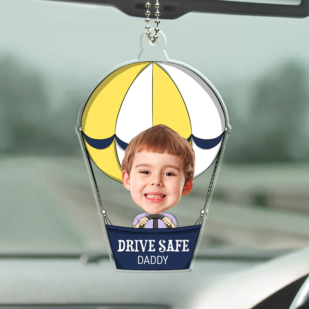 Custom Photo Hot Air Balloon Baby - Personalized Acrylic Car Ornament - Image 2