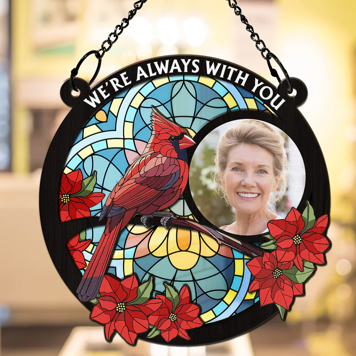 Custom Photo I am Always With You Memorial - Personalized Custom Suncatcher - Image 3