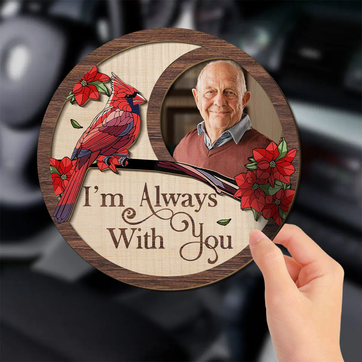 Custom Photo I Am Always With You - Personalized Custom Car Visor Clip - Image 3