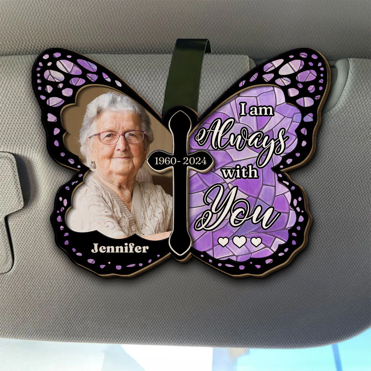 Custom Photo I Am Always With You - Personalized Custom Car Visor Clip