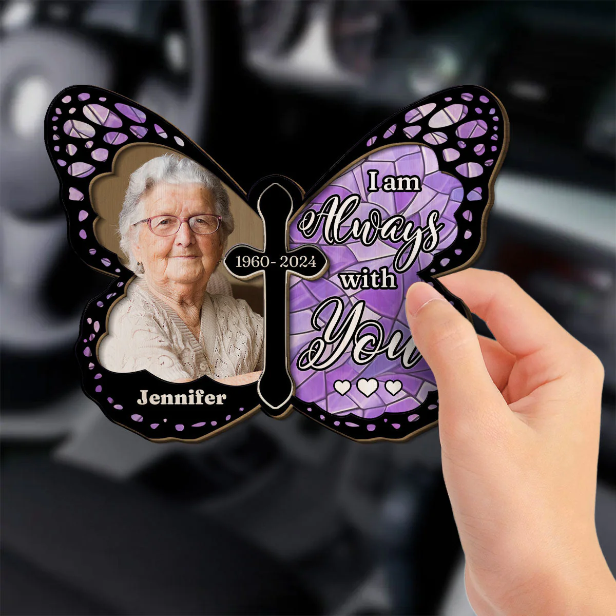 Custom Photo I Am Always With You - Personalized Custom Car Visor Clip - Image 2
