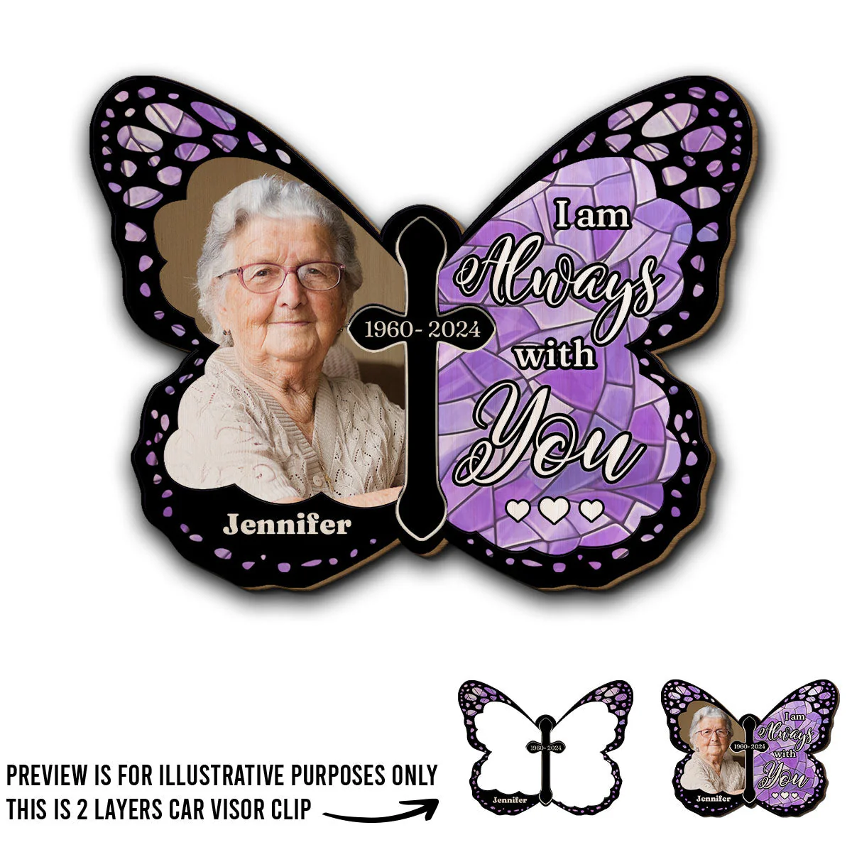 Custom Photo I Am Always With You - Personalized Custom Car Visor Clip - Image 4