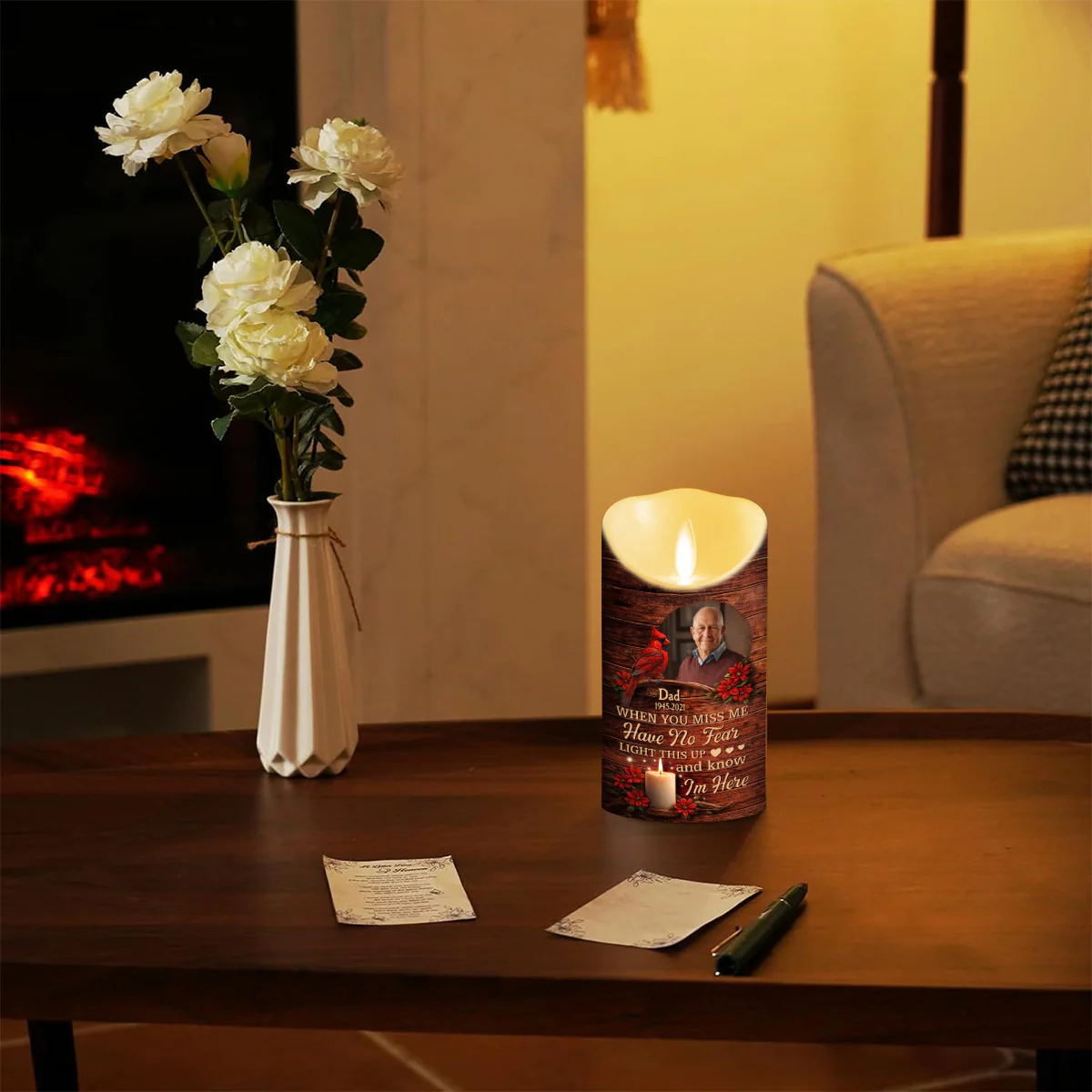 Custom Photo I Am Always With You - Personalized Custom LED Candle - Image 2