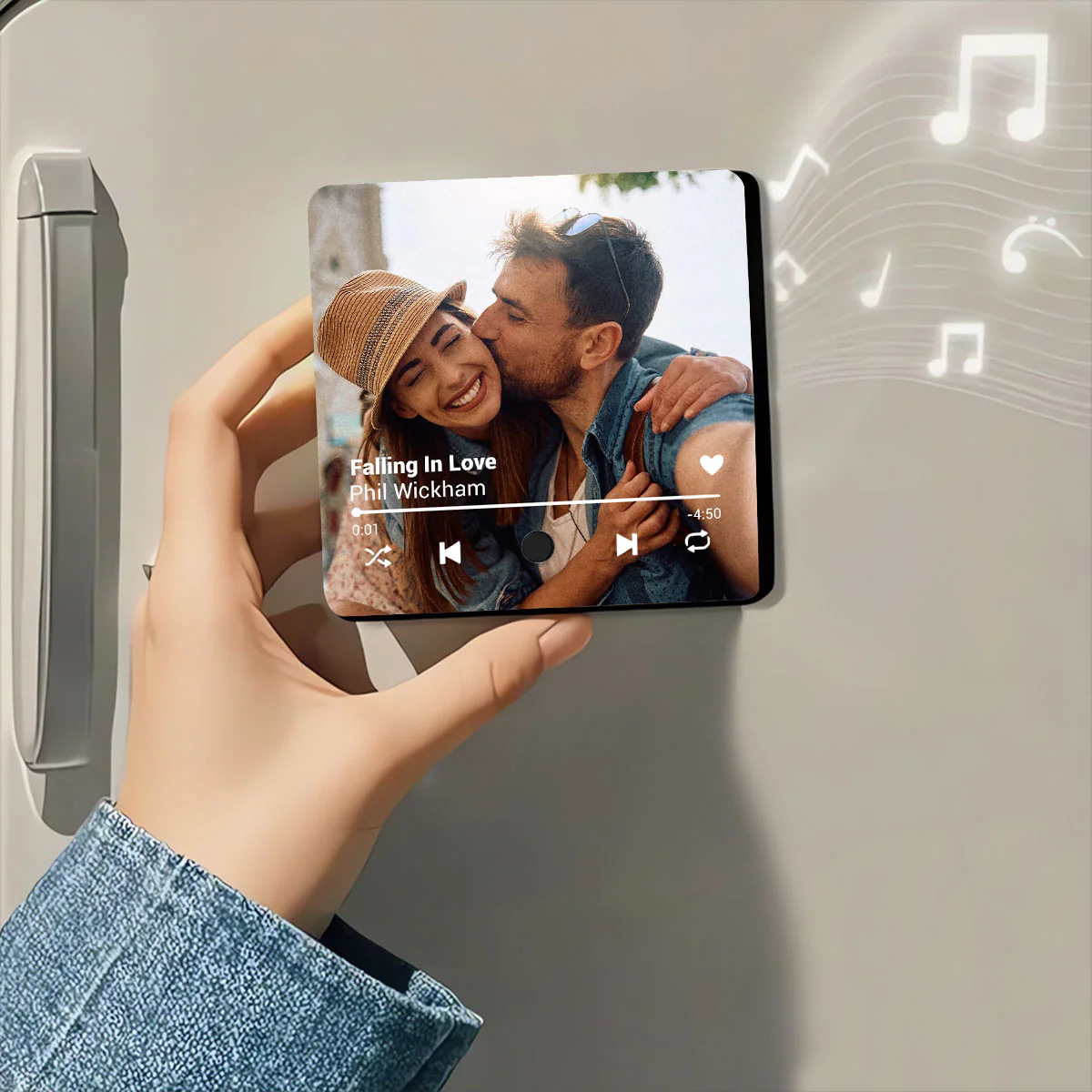 Custom Photo I Love You - Personalized Custom Music Fridge Magnet - Image 3
