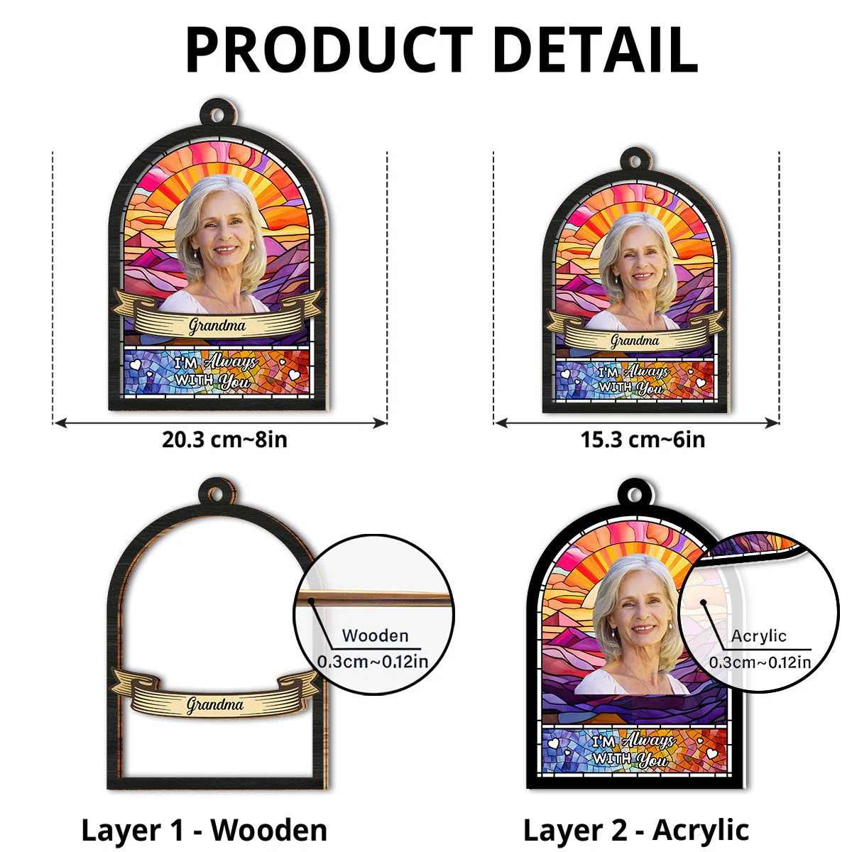 Custom Photo I Will Always Remember You - Personalized Custom Suncatcher - Image 5