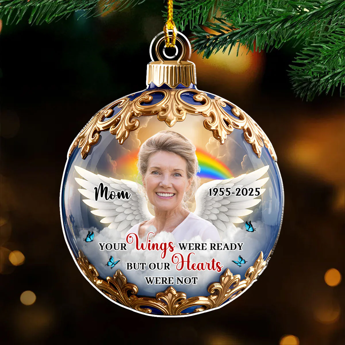 Custom Photo My Heart Was Not Ready - Personalized Custom Acrylic Ornament - Image 3
