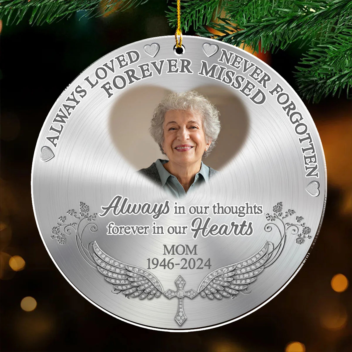 Forever Missed - Personalized Custom Acrylic Ornament - Image 3