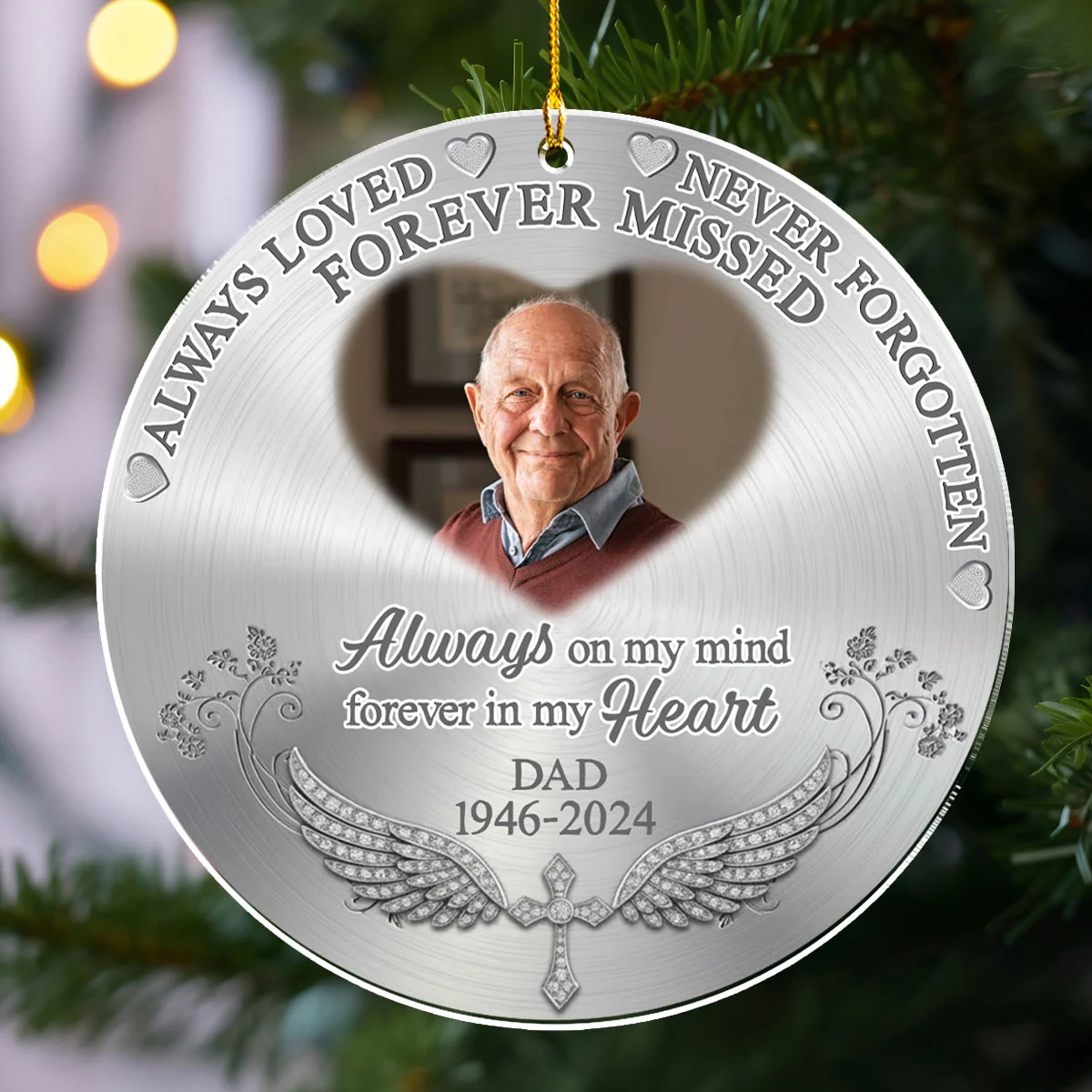 Forever Missed - Personalized Custom Acrylic Ornament - Image 4