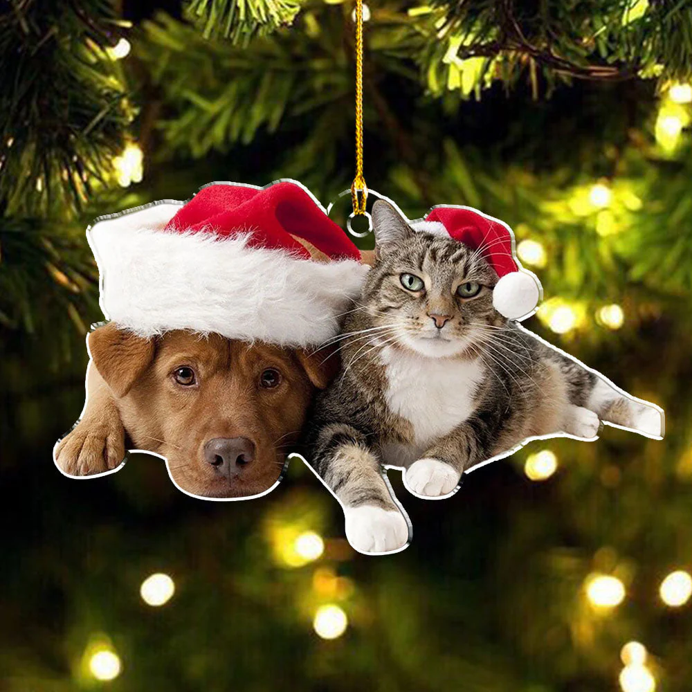 Custom Photo Pet Christmas - Personalized Custom Acrylic Ornament - Image 3