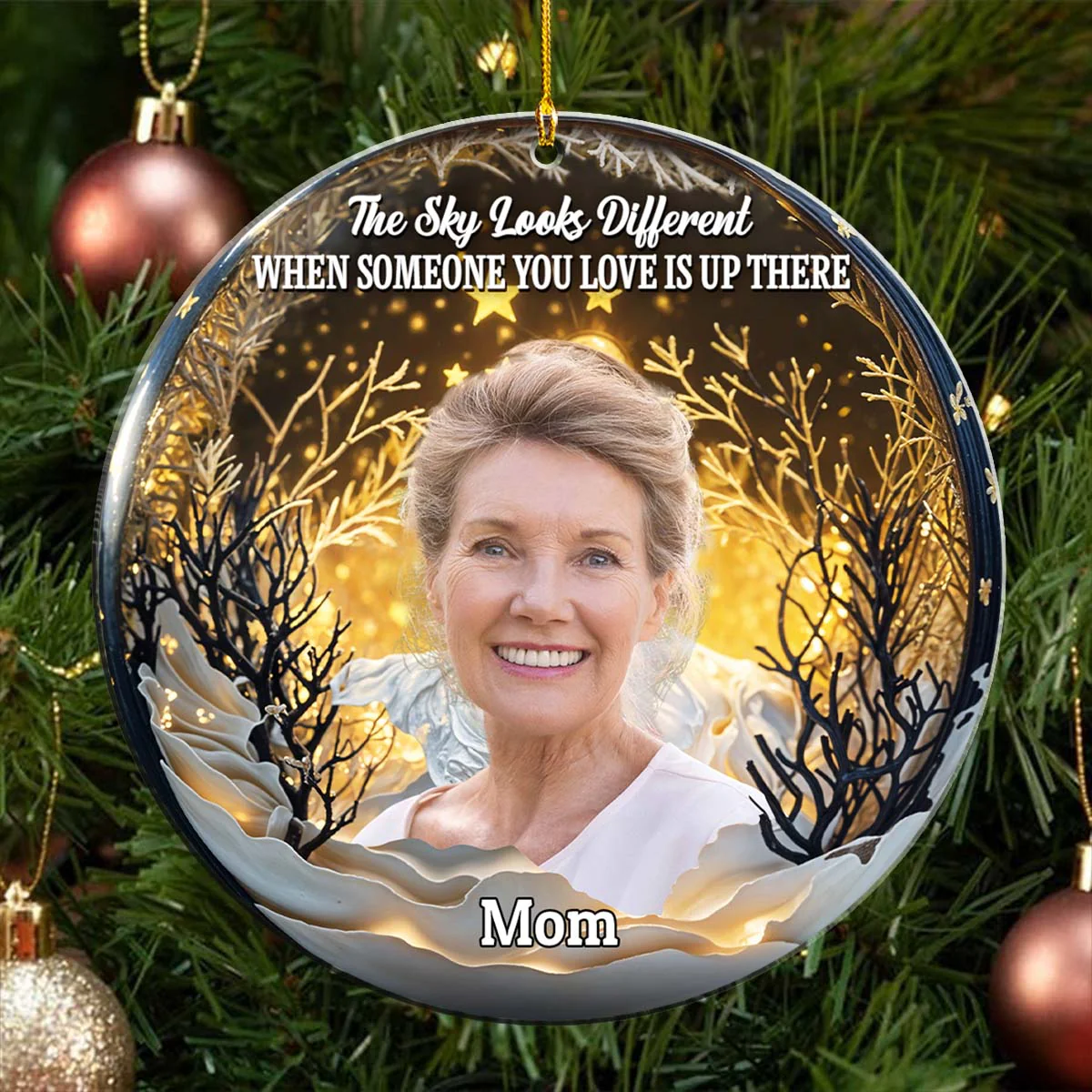Custom Photo The Sky Looks Different - Personalized Custom Acrylic Ornament - Image 2
