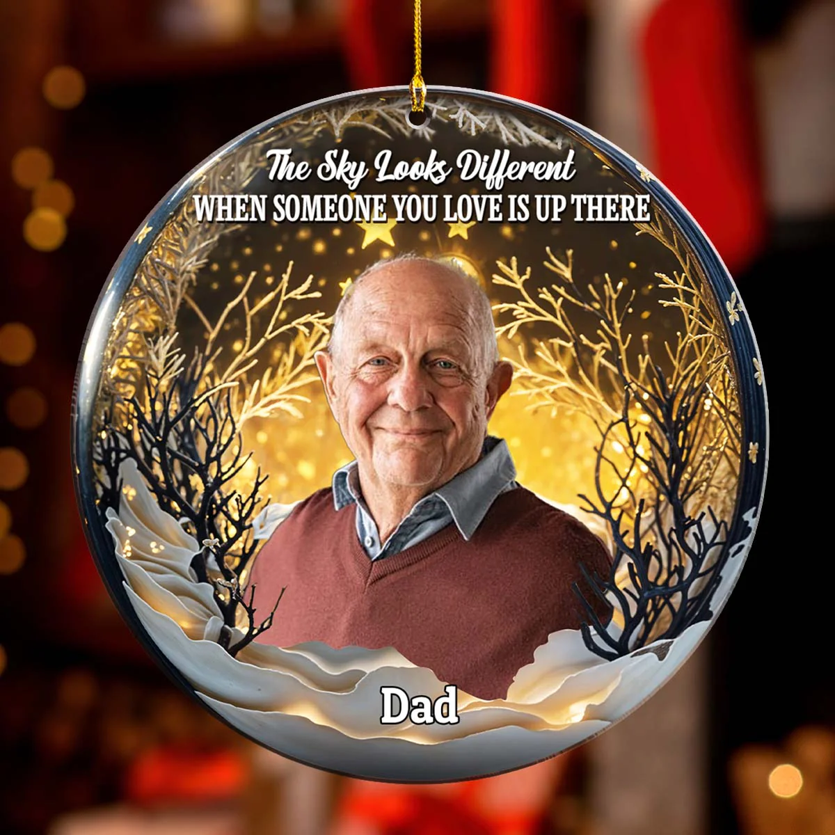 Custom Photo The Sky Looks Different - Personalized Custom Acrylic Ornament - Image 3