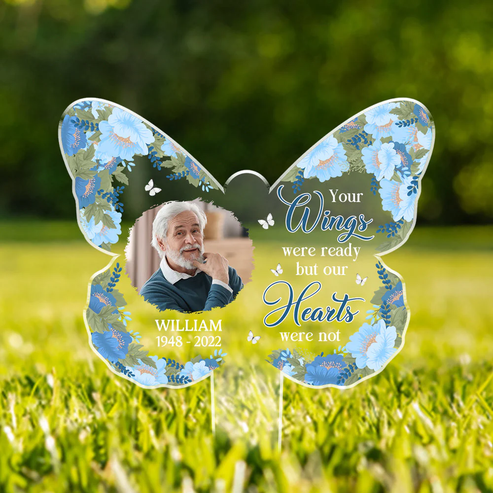 Custom Photo Your Wings Were Ready - Personalized Custom Acrylic Garden Stake - Image 2