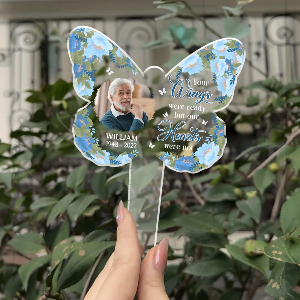 Custom Photo Your Wings Were Ready - Personalized Custom Acrylic Garden Stake - Image 6