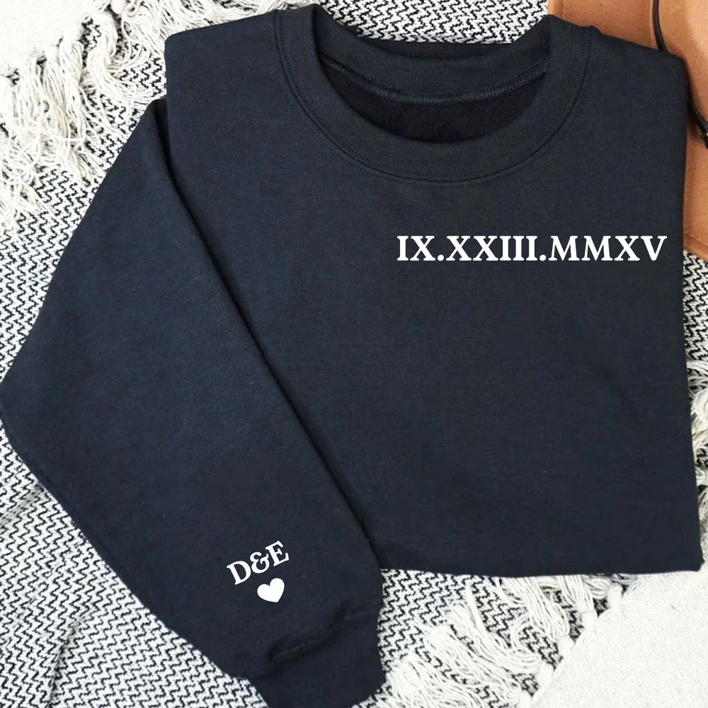 Custom Roman Numeral - Personalized Custom Sweatshirt - Image 2