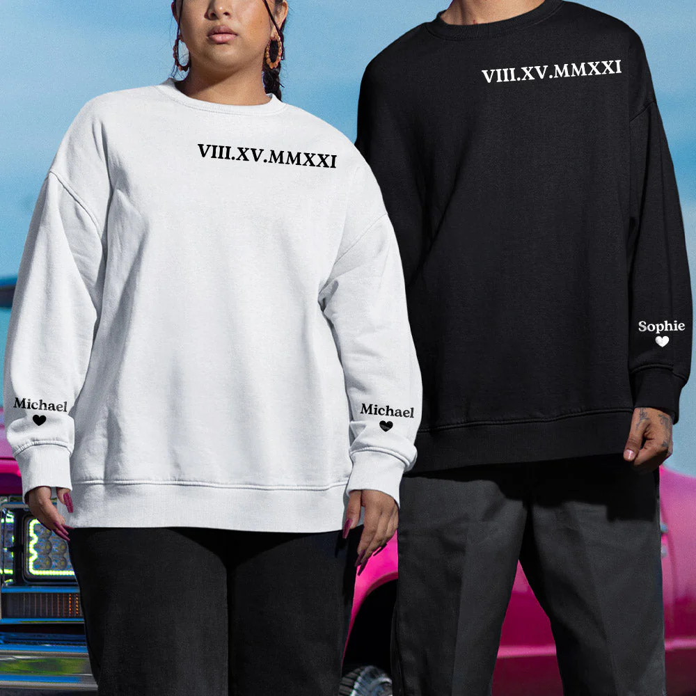 Custom Roman Numeral - Personalized Custom Sweatshirt - Image 4