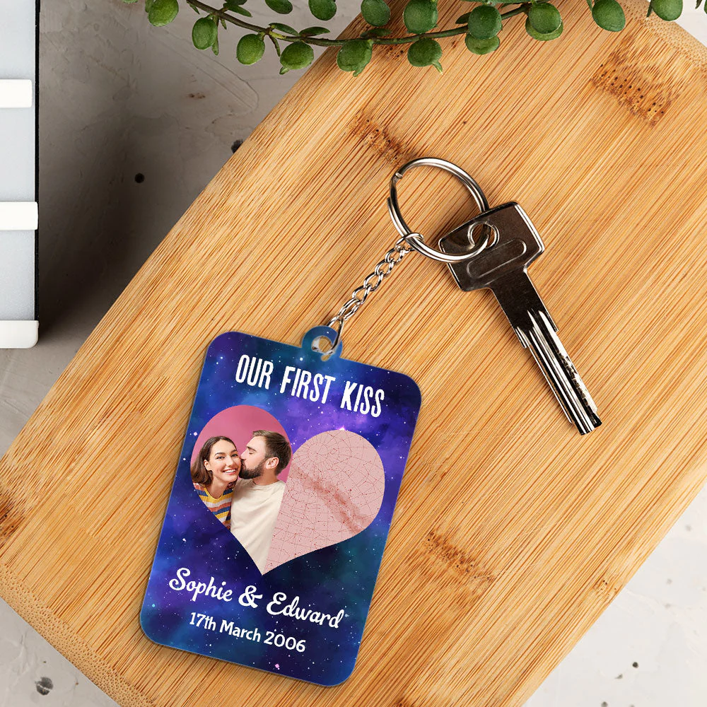Custom Star Map Our First Date - Personalized Custom Acrylic Keychain - Image 3
