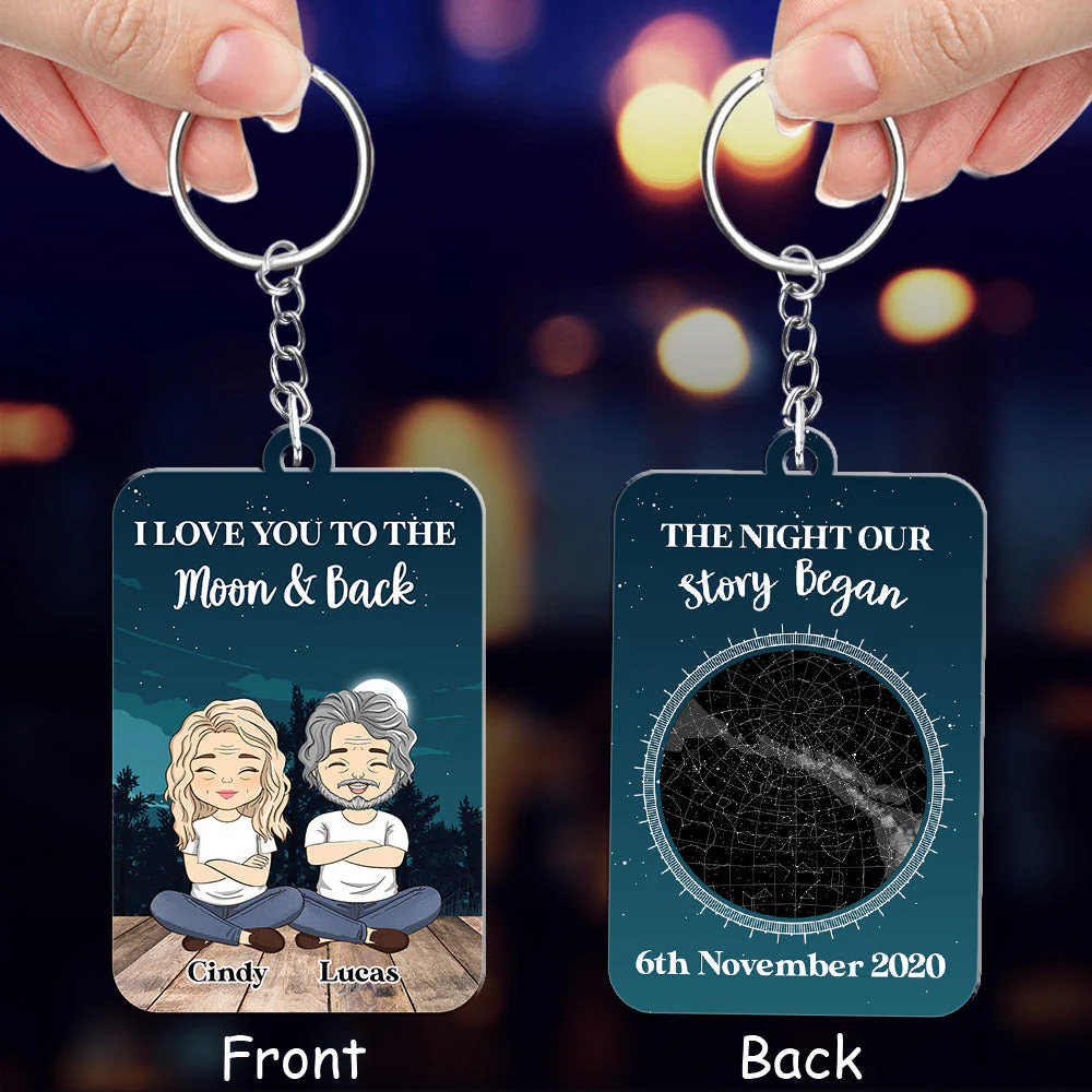 Custom Star Map Our Story Began - Personalized Custom Acrylic Keychain - Image 3
