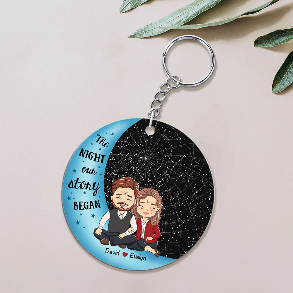 Custom Star Map The Night - Personalized Custom Acrylic Keychain - Image 2