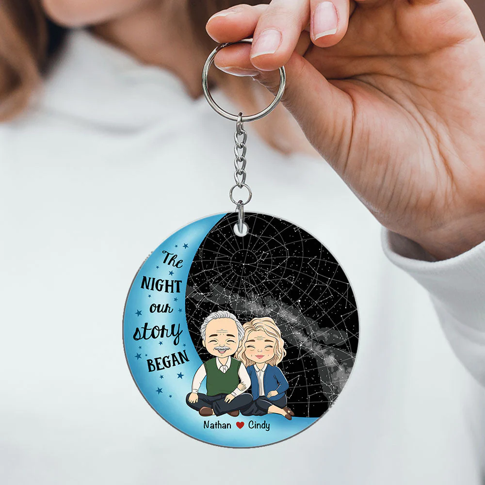 Custom Star Map The Night - Personalized Custom Acrylic Keychain - Image 3
