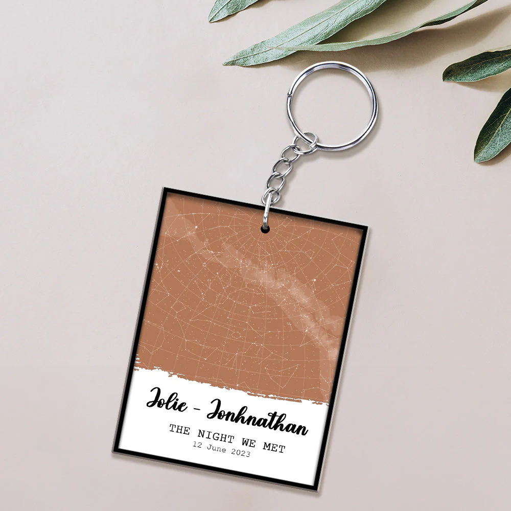Custom Star Map The Night We Met - Personalized Custom Acrylic Keychain - Image 2
