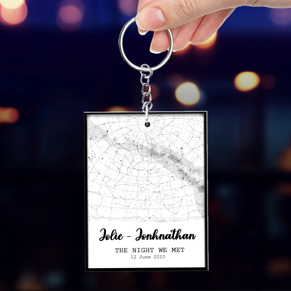 Custom Star Map The Night We Met - Personalized Custom Acrylic Keychain - Image 3