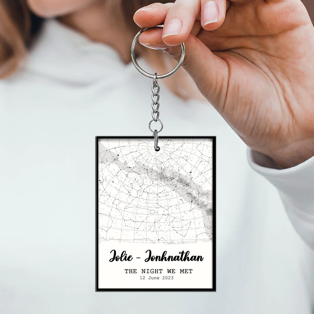 Custom Star Map The Night We Met - Personalized Custom Acrylic Keychain - Image 4
