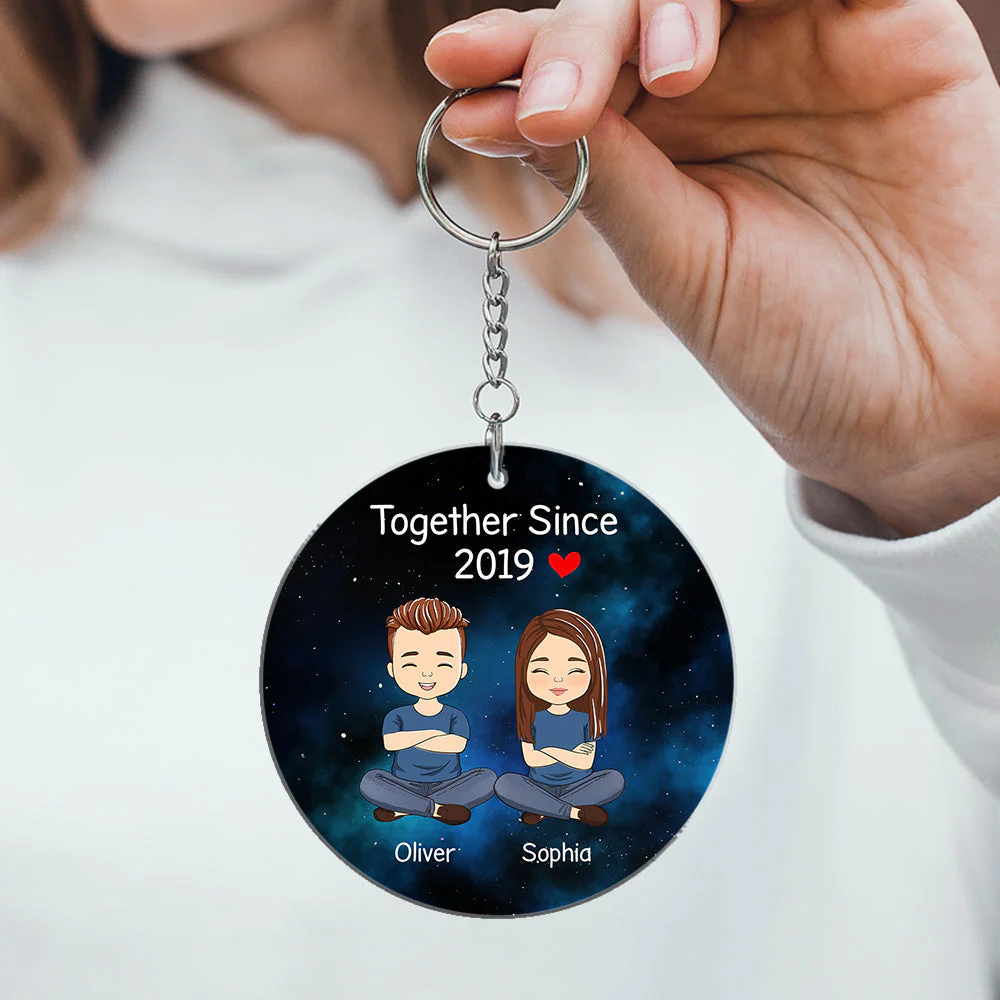 Custom Star Map Together Since - Personalized Custom Acrylic Keychain - Image 4