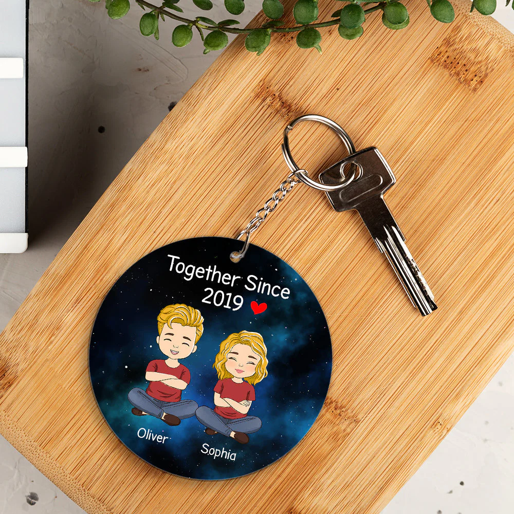 Custom Star Map Together Since - Personalized Custom Acrylic Keychain - Image 5