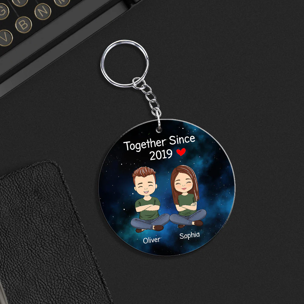 Custom Star Map Together Since - Personalized Custom Acrylic Keychain - Image 6