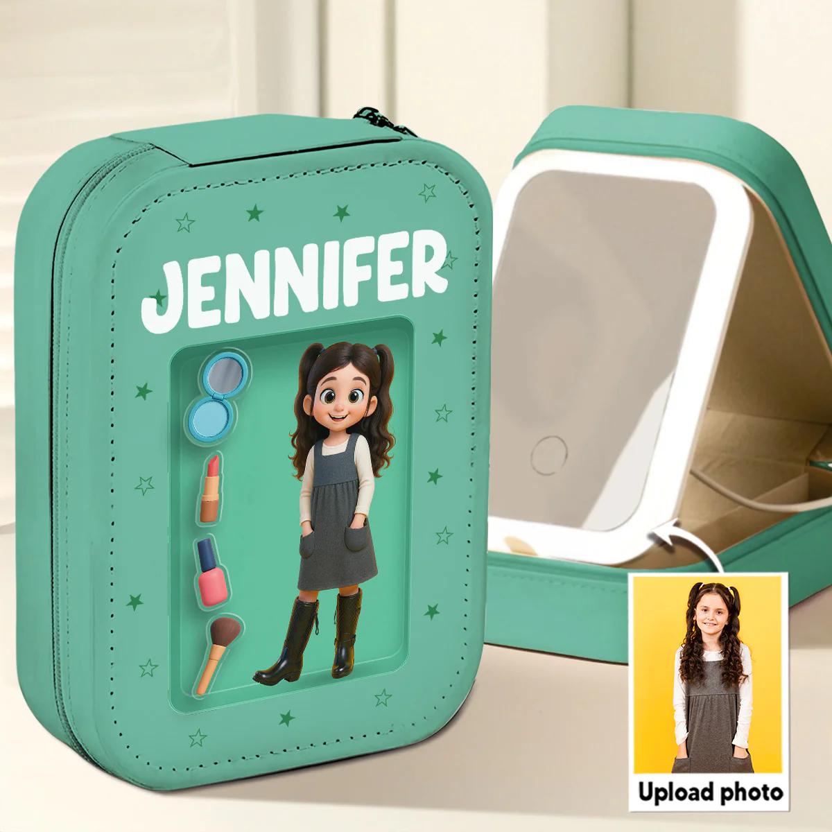 Cute Baby - Personalized Custom Jewelry Box With LED Mirror - Image 6
