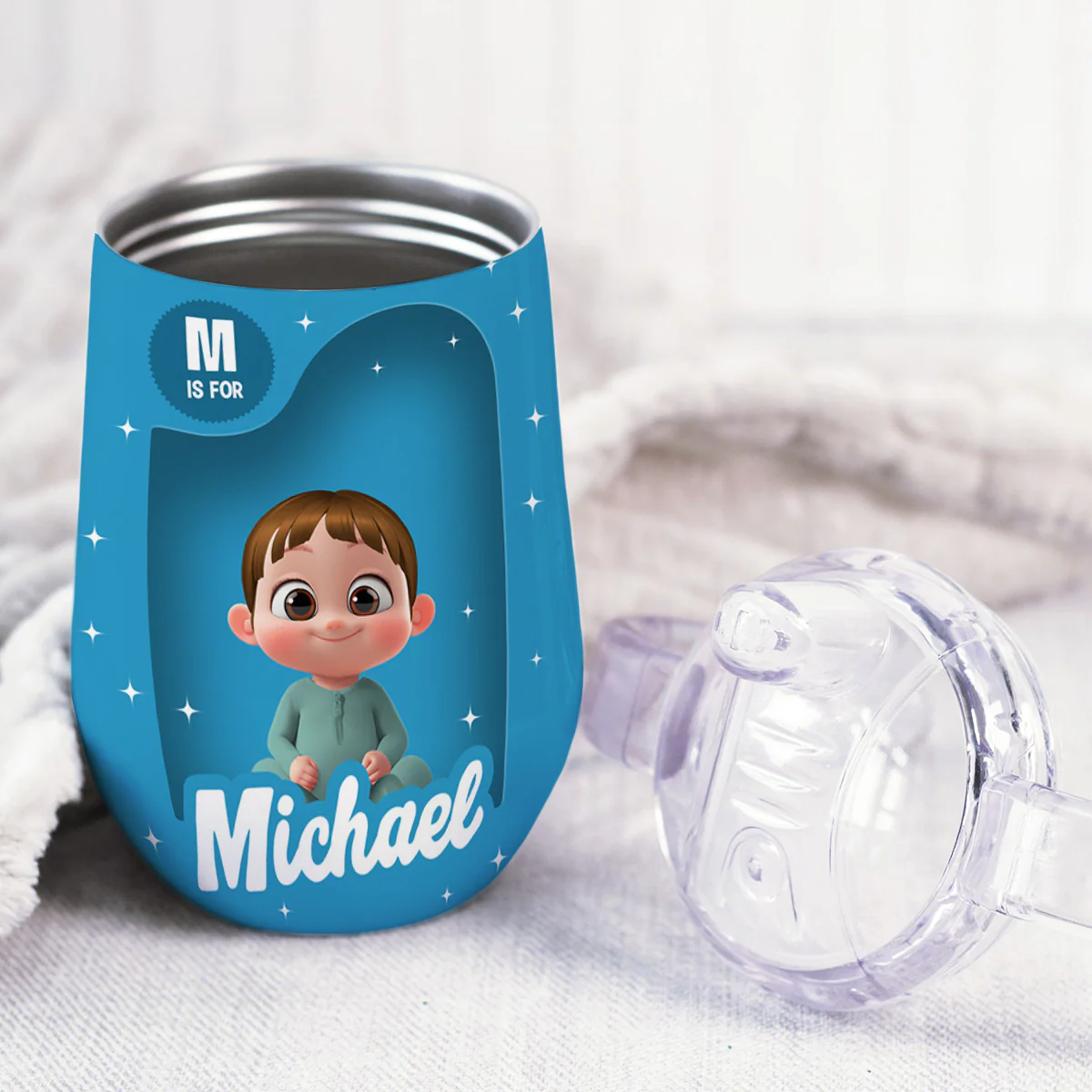 Cute Baby - Personalized Custom Sippy Cup With Handles - Image 4