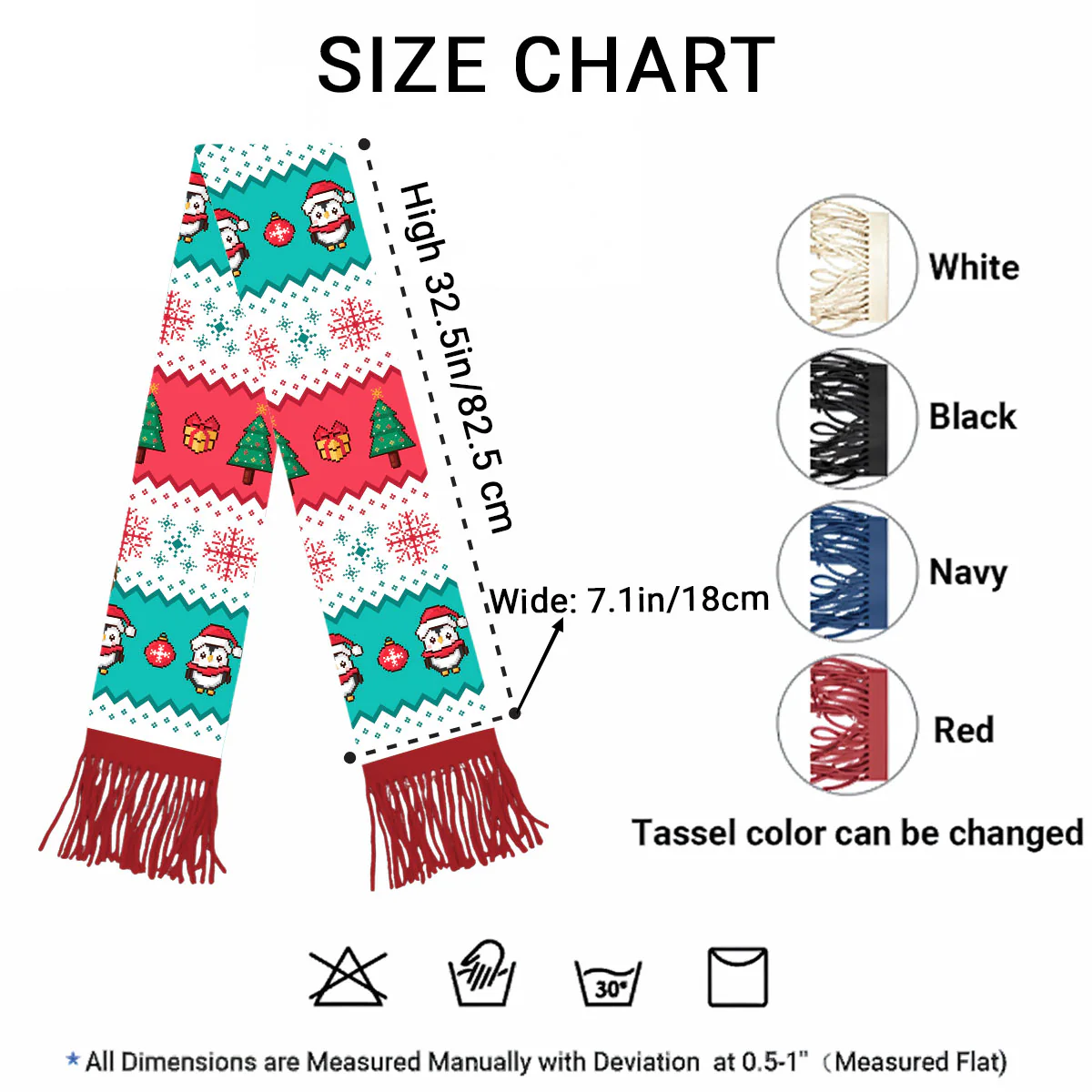 Cute Christmas Character - Personalized Custom Scarf - Image 5